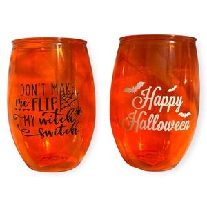 New Orange Stemless Halloween Wine Tumbler Cups